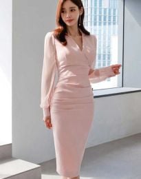 Φόρεμα - κώδ. 00760 - 2 - ανοιχτό ροζ