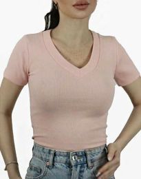Κοντομάνικο μπλουζάκι - κώδ. 0751 - ανοιχτό ροζ
