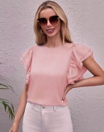 Κοντομάνικο μπλουζάκι - κώδ. 3802 - ανοιχτό ροζ