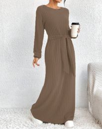 Φόρεμα - κώδ. 33560 - καφέ