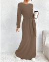 Φόρεμα - κώδ. 33560 - καφέ